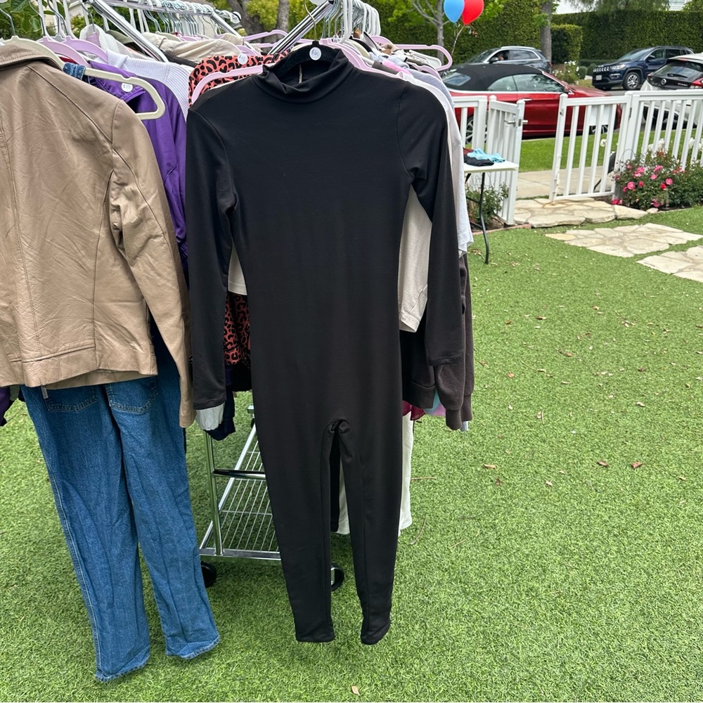 Black bumpsuit long sleeve
